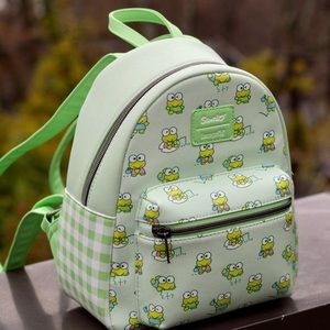 Loungefly Kerropi Green Gingham Mini Backpack Sanrio